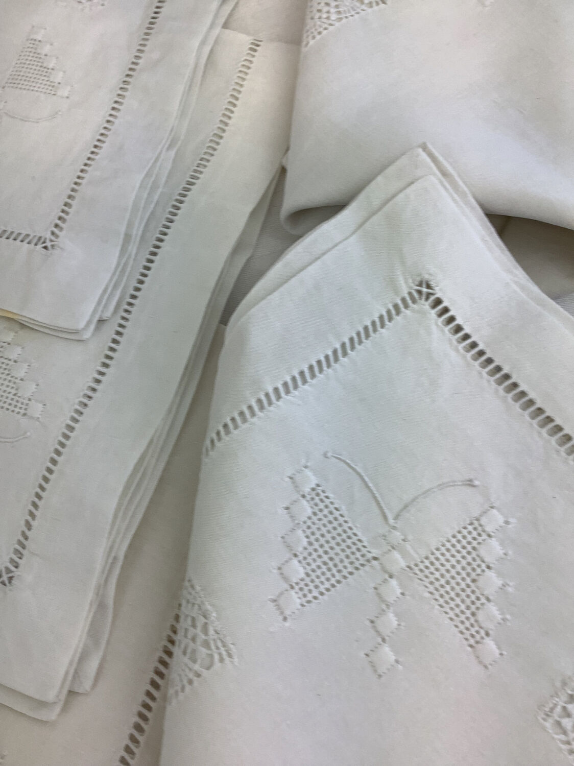 6 Antique embroidered napkins