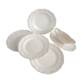 Plates and ivory sausage Sarreguemines