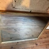 Mirror with golden mercury parquet signed david frame wood and stuck