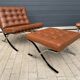2x brand new original knoll barcelona relax + ottoman, venezia cognac leather