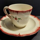 Tasse à thé café faïence Creil modèle Recamier