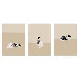 Set of 3 figure giclee prints