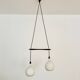 Danish Opaline and Teak Cascading Lamp by Nordisk Solar