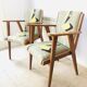 Pair of vintage bridge armchairs, 1950