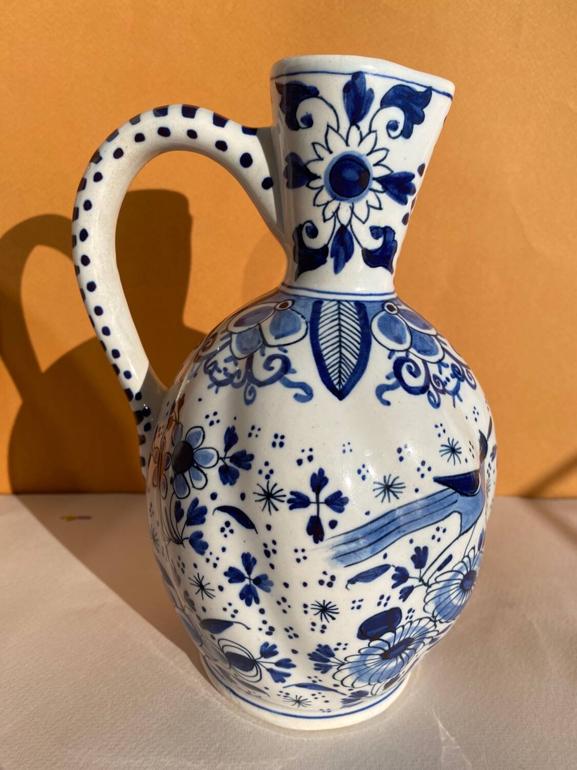 Boch Frères pitcher in Delft earthenware