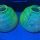 Pair of Art Deco lamp globes (circa 1930) made of blown glass.