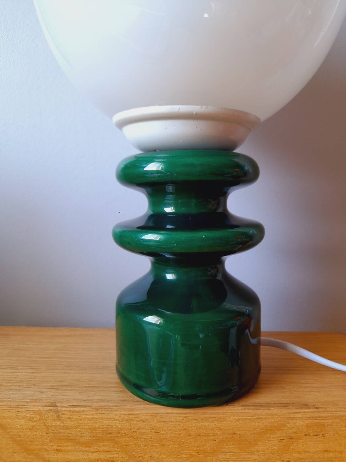 Space Age ceramic and opaline lamp, 1970