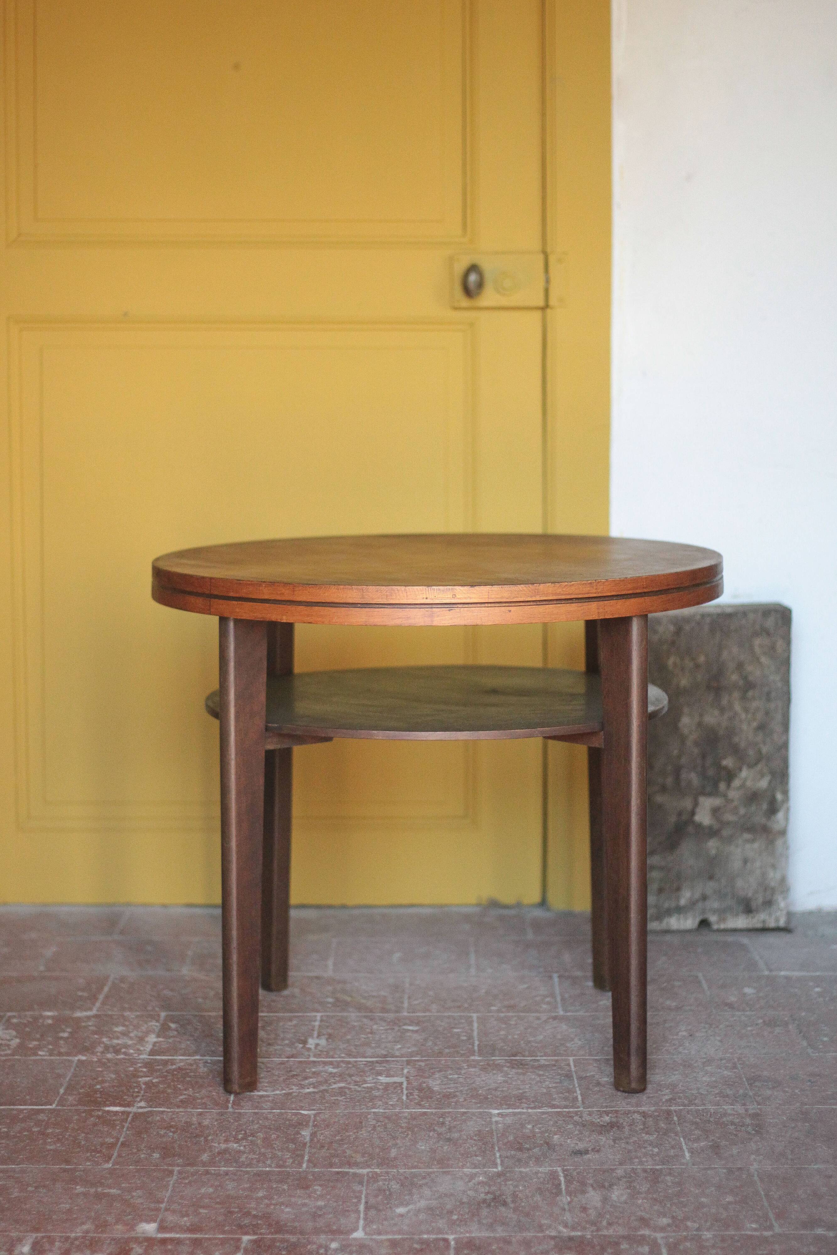 Vintage table, wooden table, two-tier table, living room table, side table.