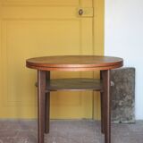 Vintage table, wooden table, two-tier table, living room table, side table.
