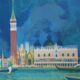 Paul Collomb : Le lagon de Venise, lithographie originale signée
