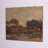 Oil on ancient canvas