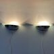 Pair of post modern wall lamps chrome and glass , 1980s