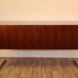 Vintage teak and chrome metal desk circa 1970