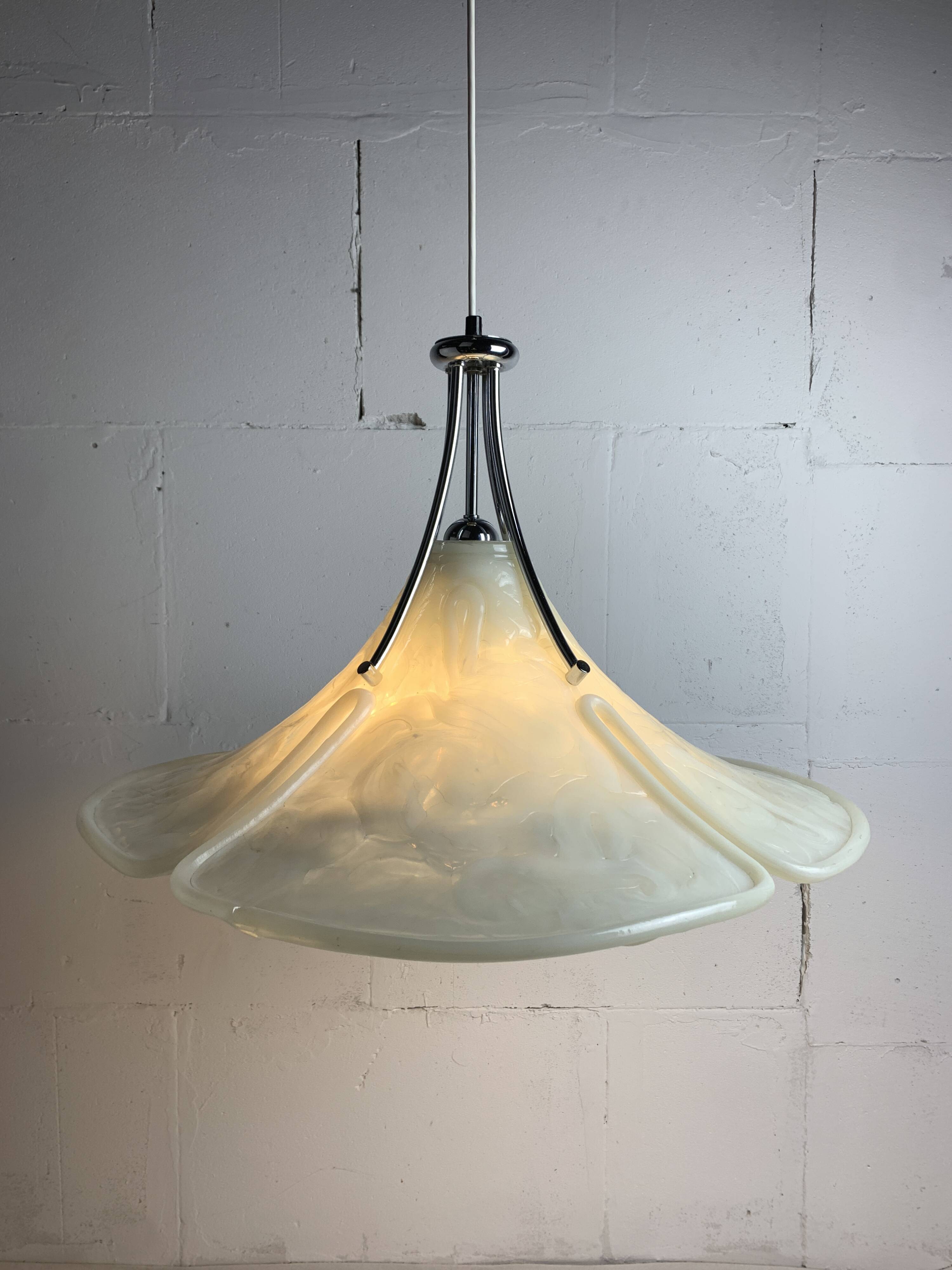 Acrylic Murano style clover pendant hanging lamp, Cosack Leuchten, 1970s
