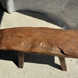 Small organic bench in upcycled Asian teak quadripod - Sungai