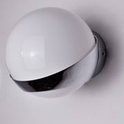 SPACE-AGE WALL LIGHT BY MARCA SL, WHITE OPALINE, SPAIN,