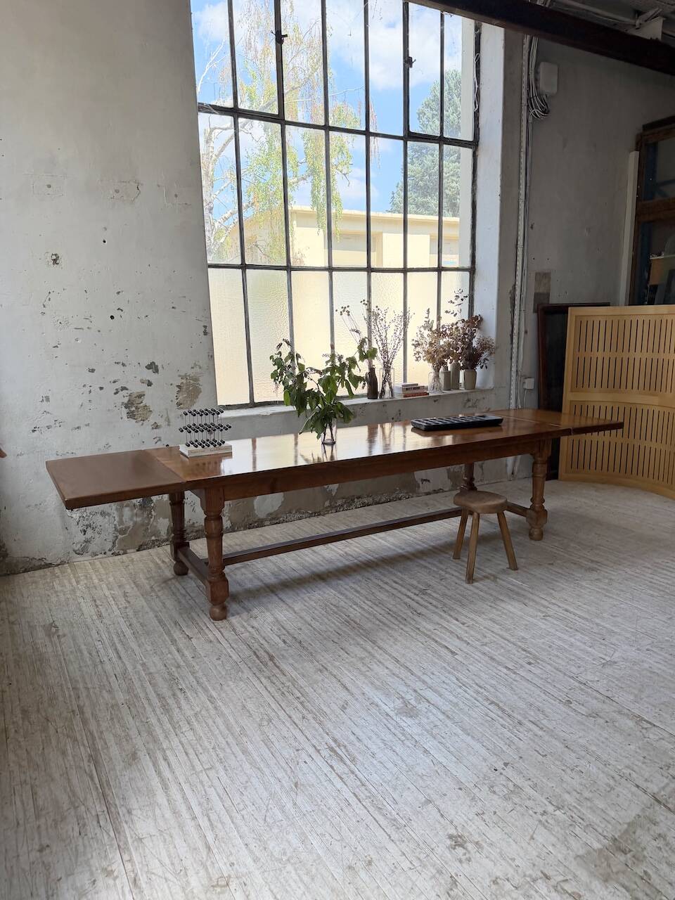 Table repas style drapière noyer 2m5/3m5 1900