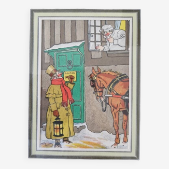 Harry Eliott (1882-1959) - Color print - "The sick doctor" lithograph