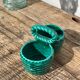 Green slurry pepper shaker, vintage ceramics