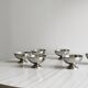 Set of 6 silver stainless steel dessert bowls
