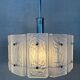 Vintage 1970s pendant lamp – glass/chrome