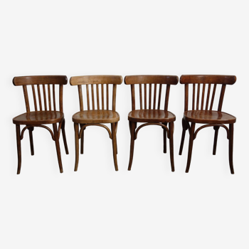 Série de 4 chaises de bistrot années 60