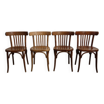 Série de 4 chaises de bistrot années 60
