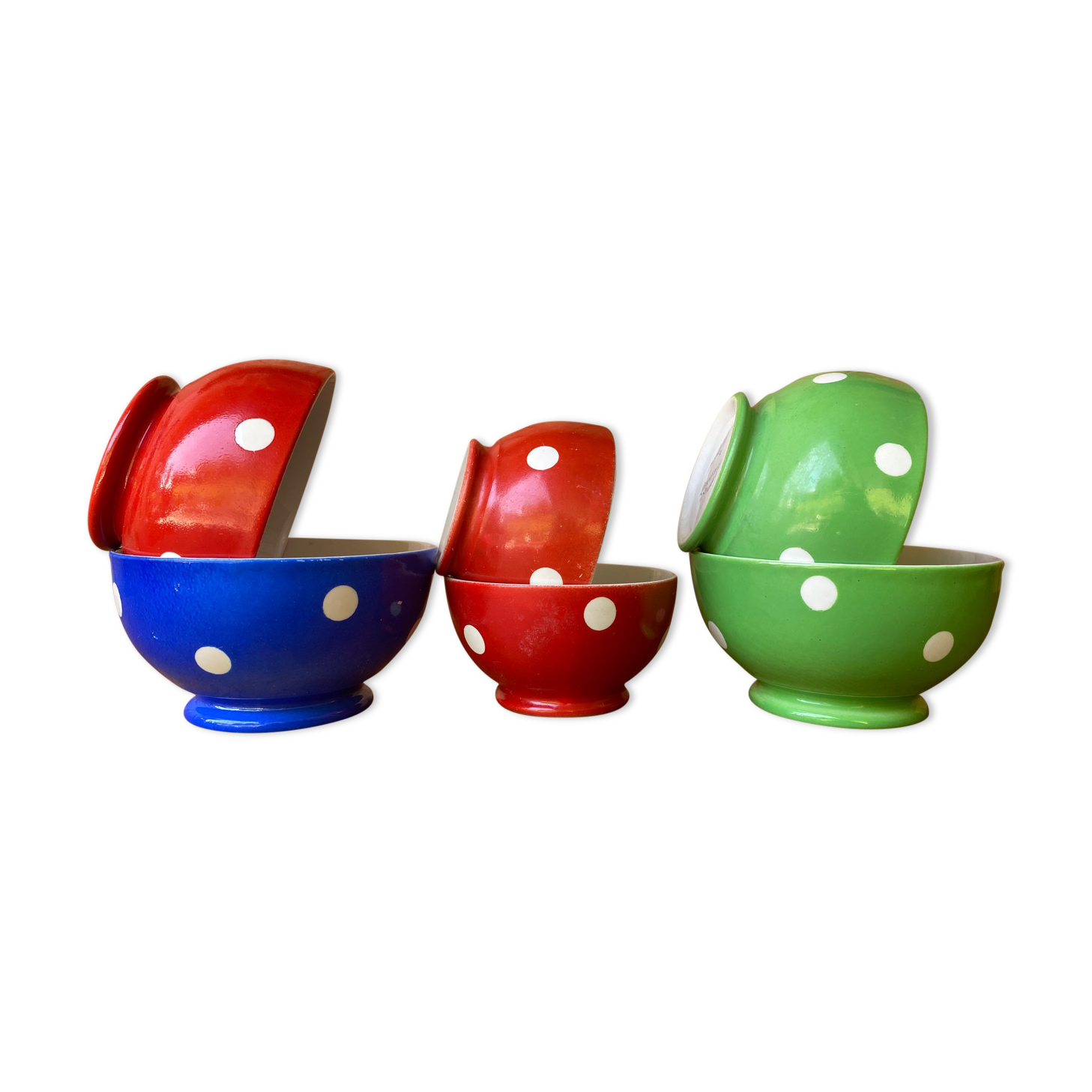 Porcelain bowls Longchamps polka dots