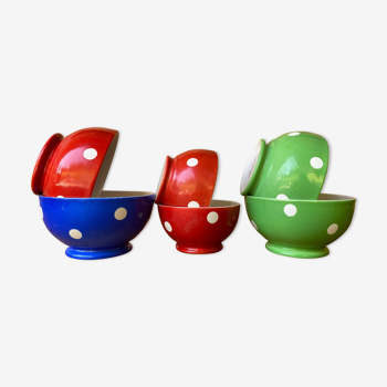 Porcelain bowls Longchamps polka dots