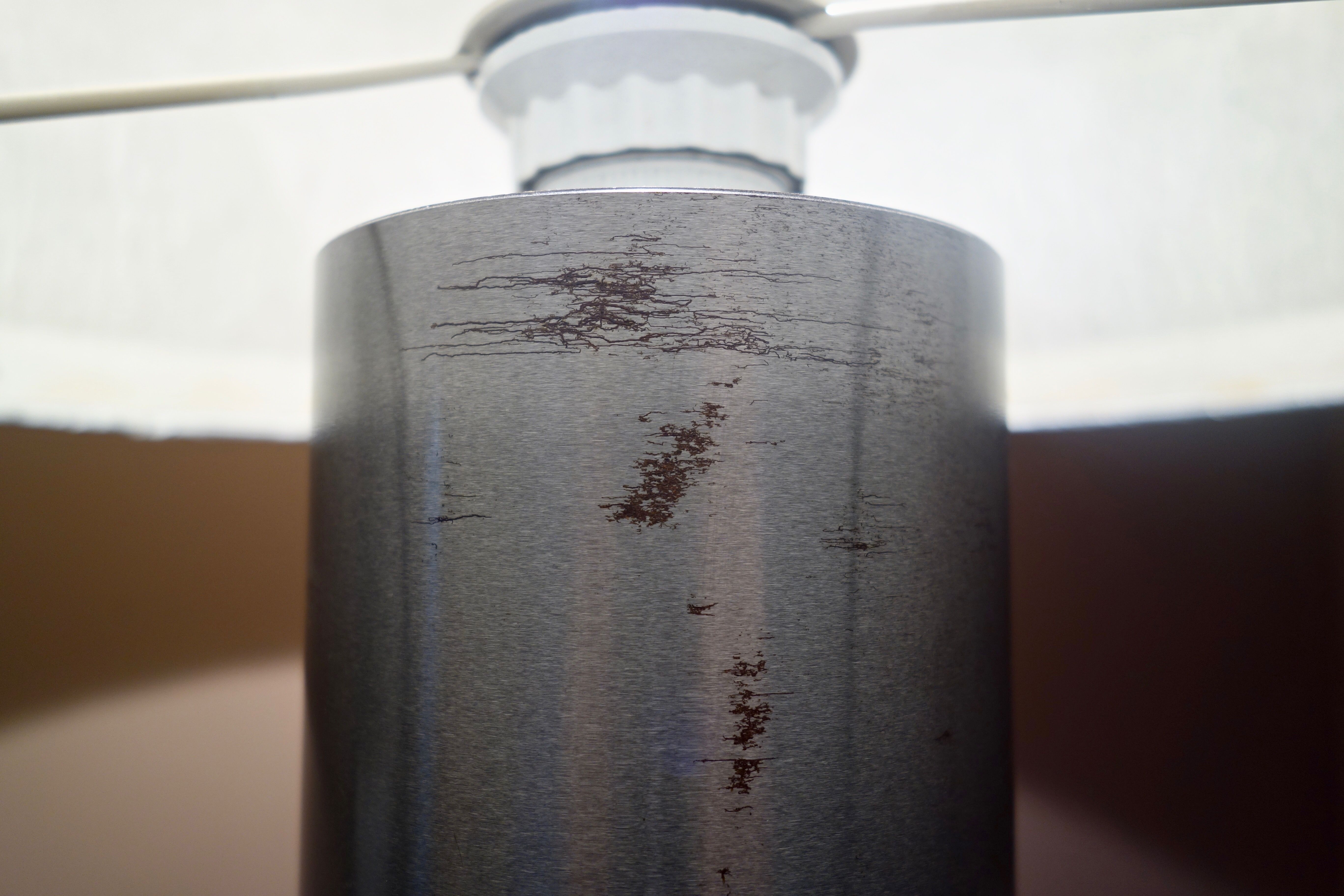 Vintage lamp in brushed aluminum from the 70s