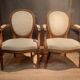 Pair of Louis XVI style medallion armchairs x