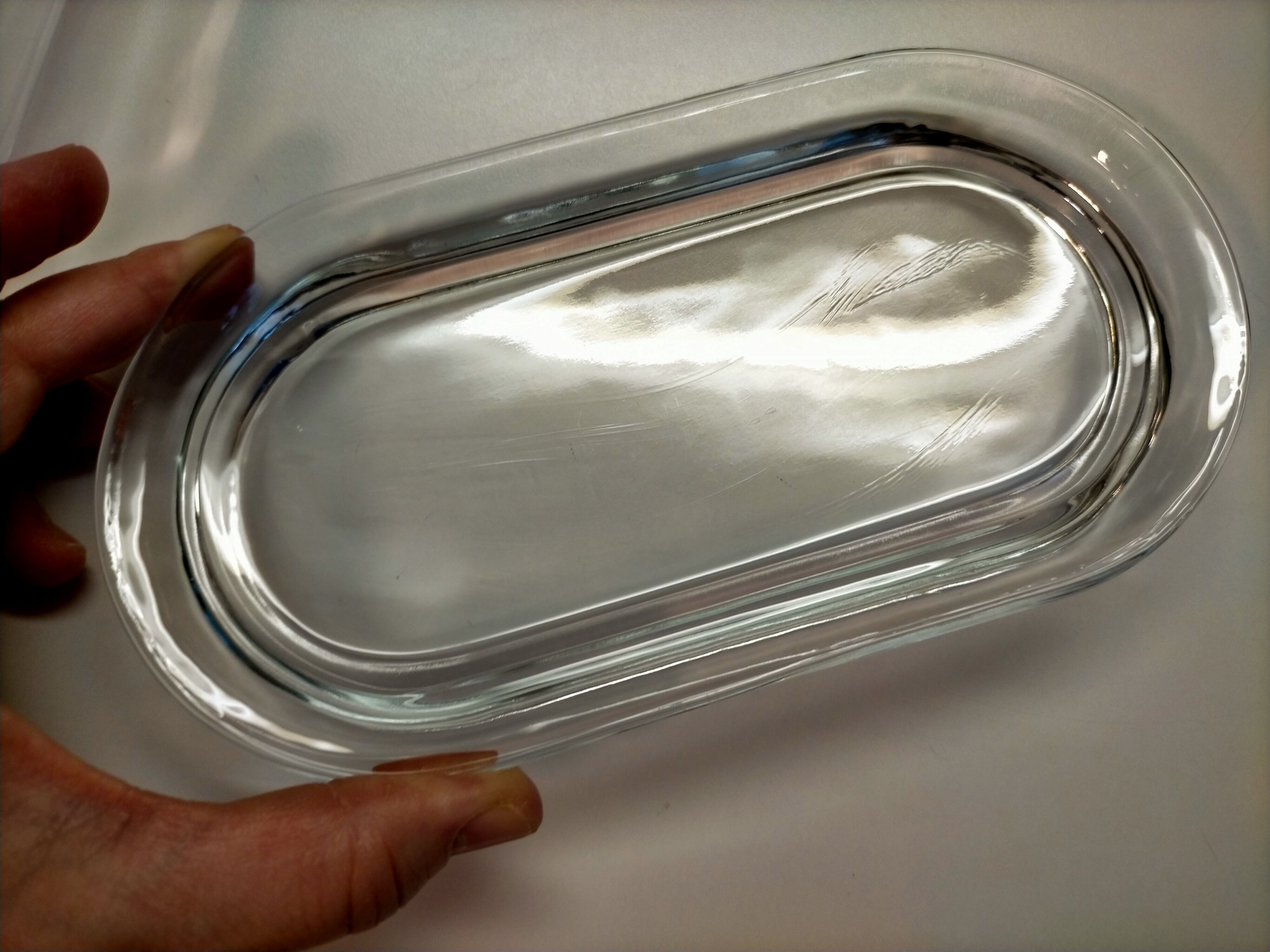 Vintage moulded glass butter