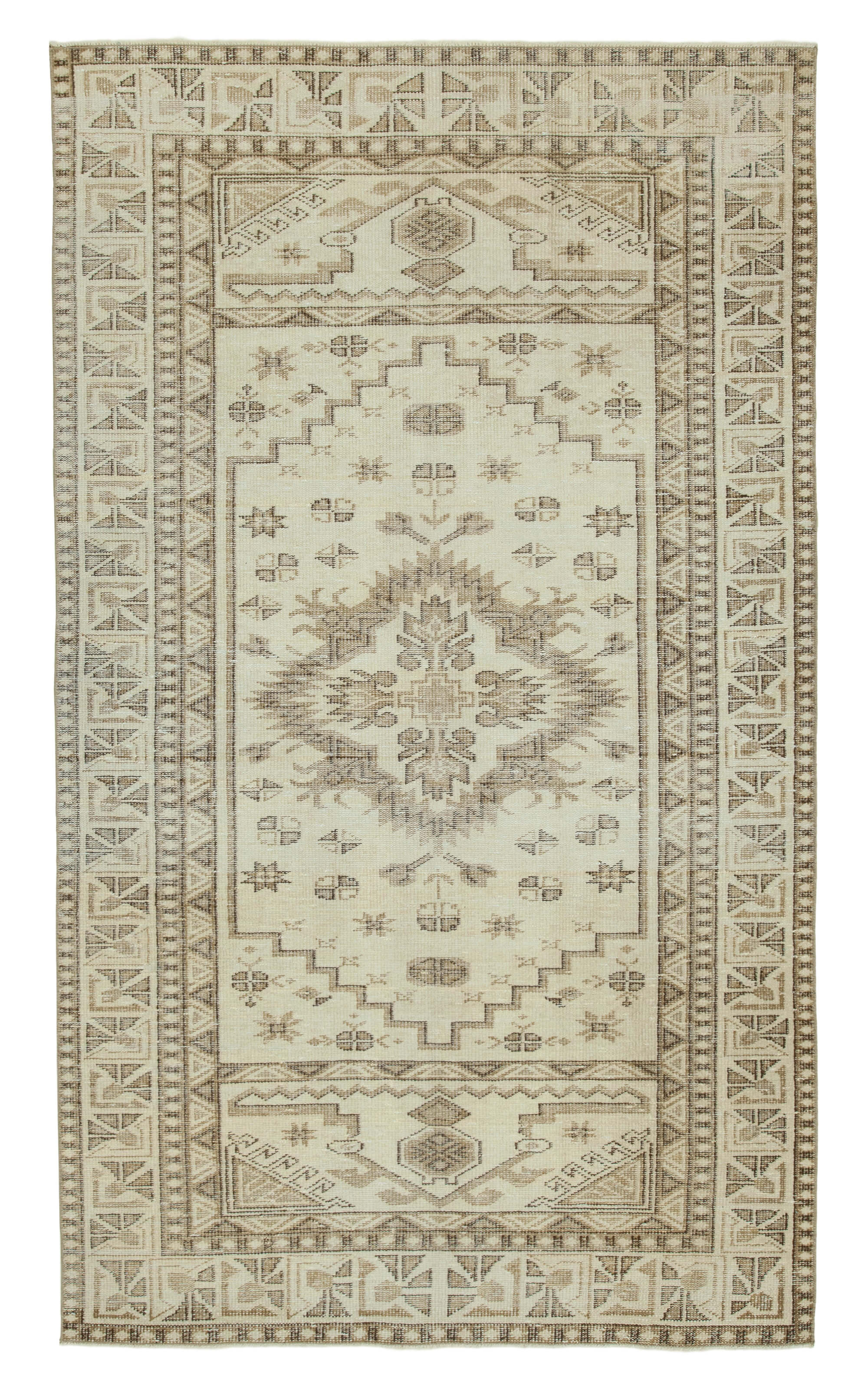 Handwoven Decorative Anatolian Beige Rug 160 cm x 273 cm