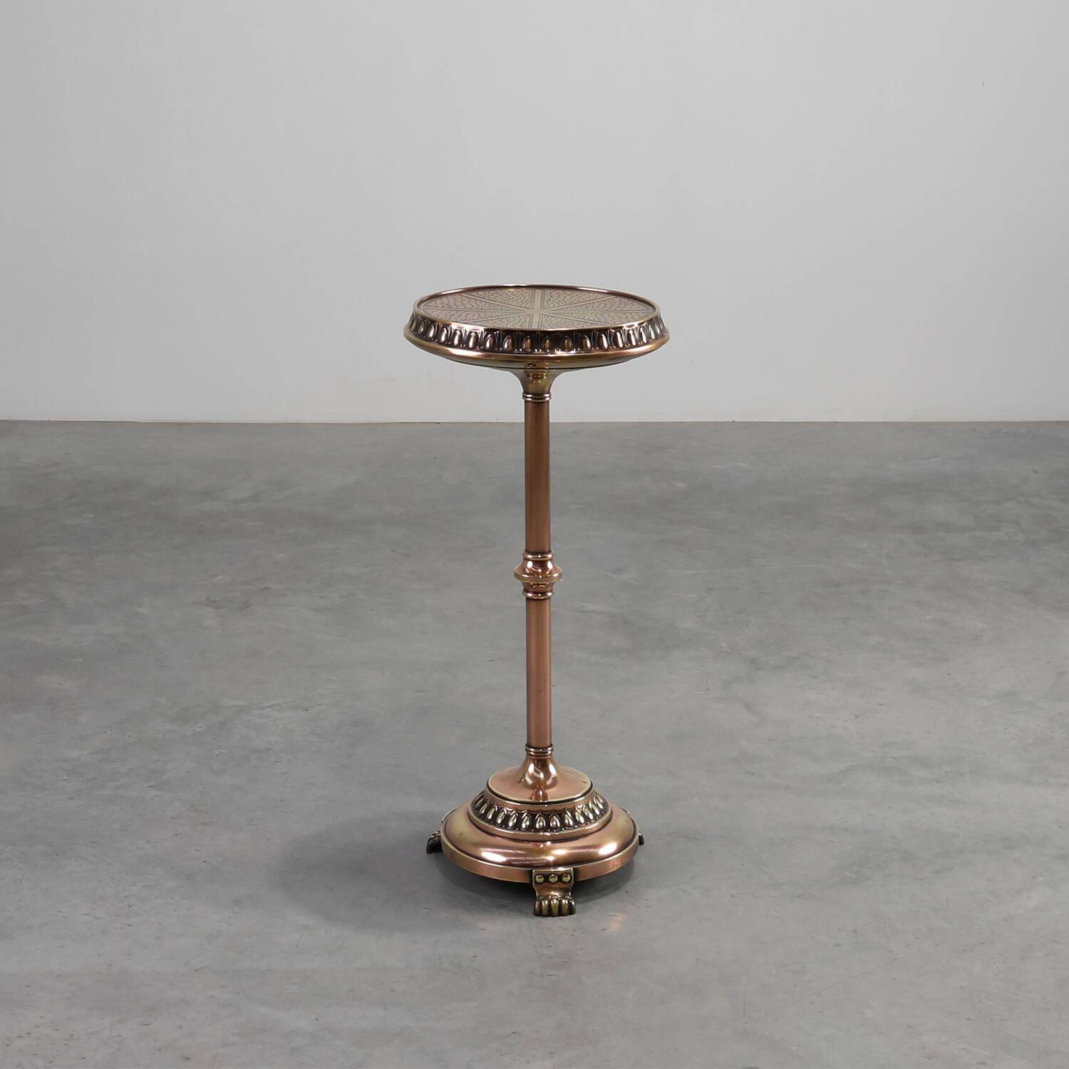 Art Deco Side Table by Daalderop in Red and Yellow Copper, The Netherlands