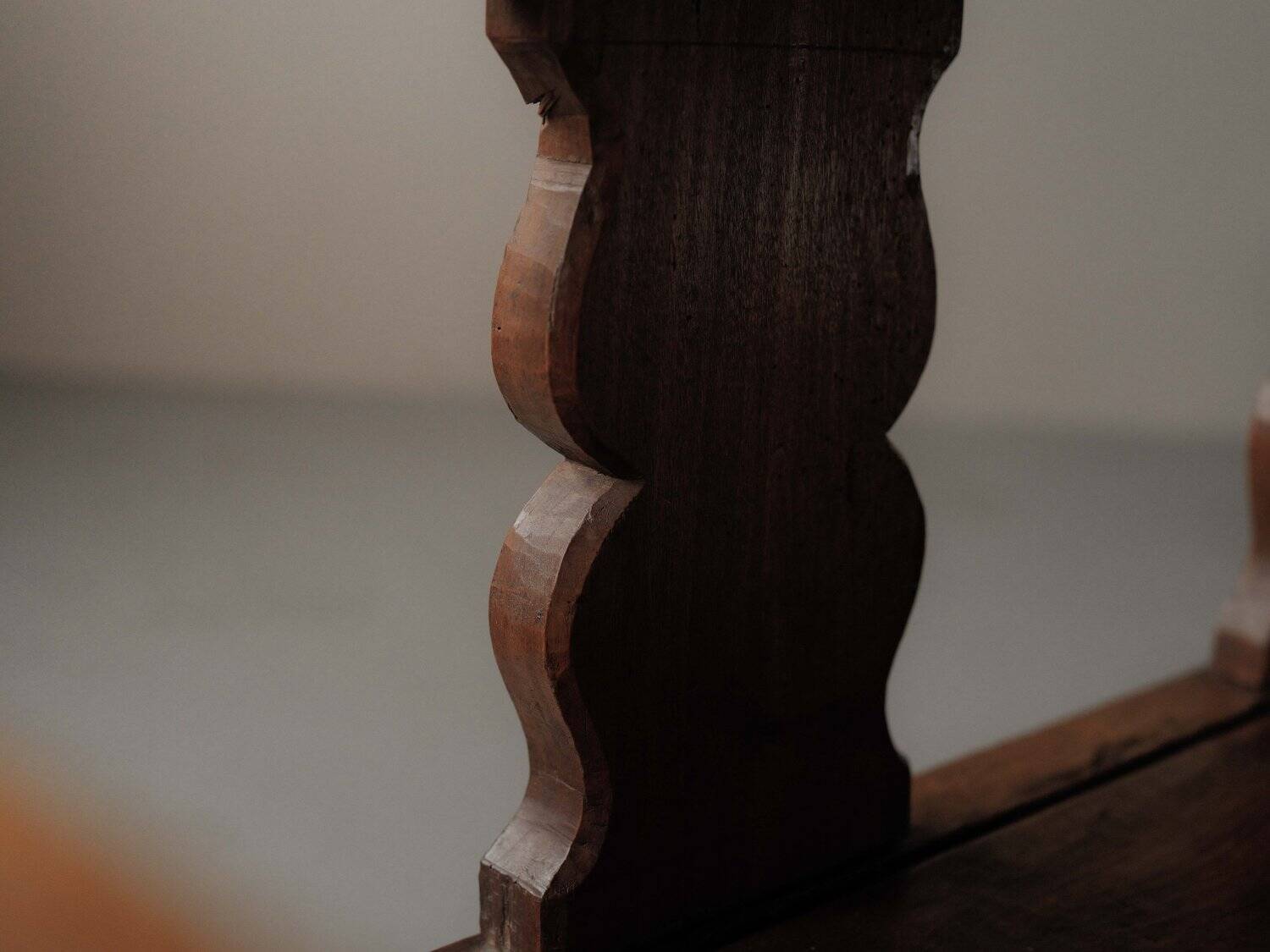 Carved solid wood bench-chest, 18th century