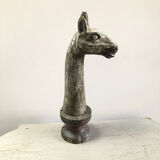 Wooden giraffe sculpture