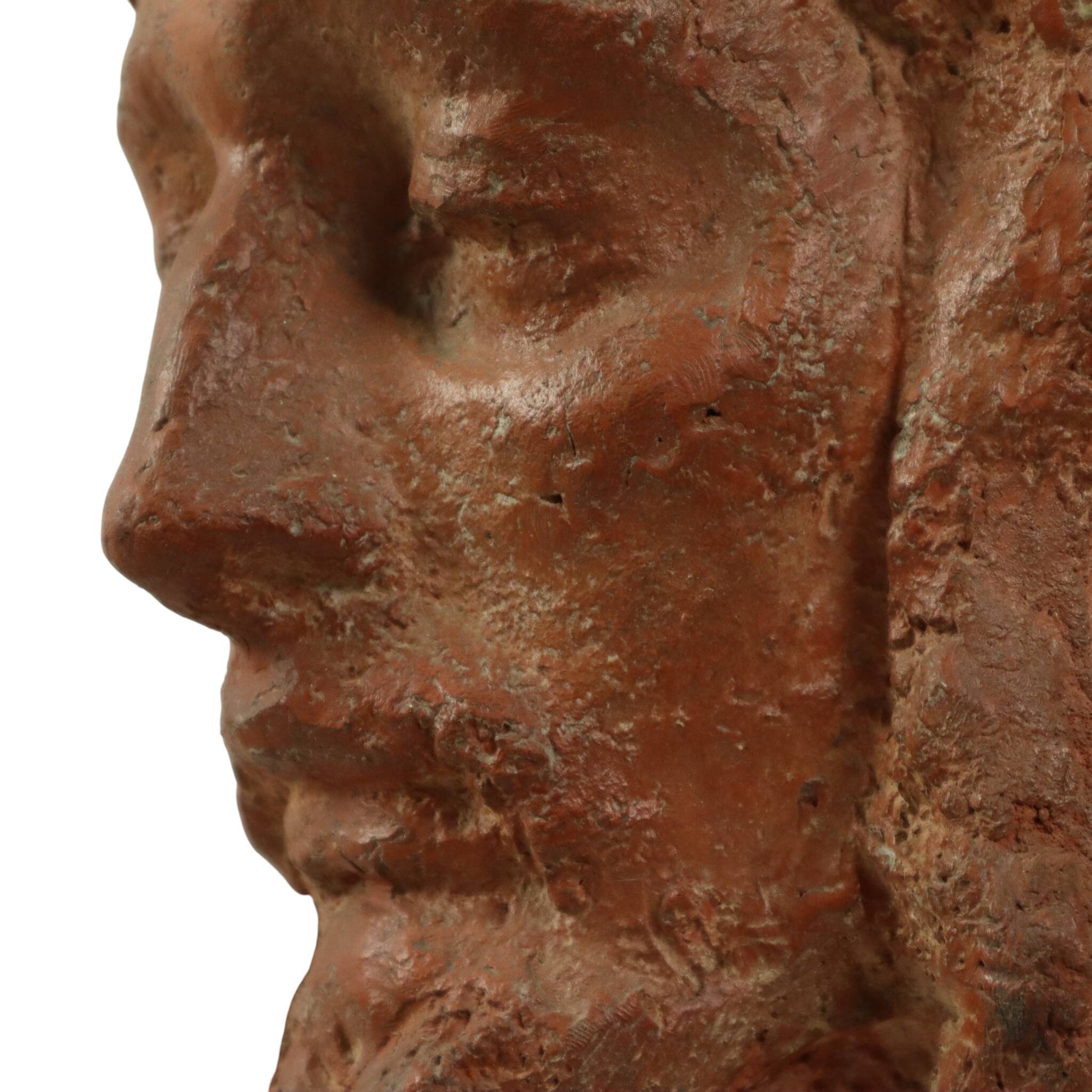 Old Abstract Terracotta Bust of Christ Life Size