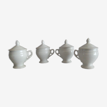 4 Porcelain cream jars