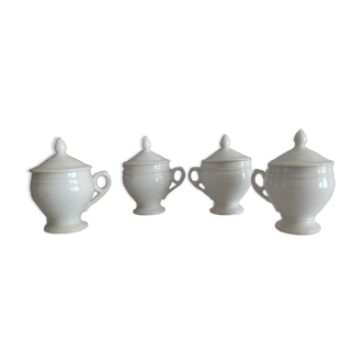 4 Porcelain cream jars