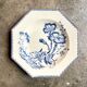 Octagonal hollow plate in white and blue iron earth, "Indiana" service