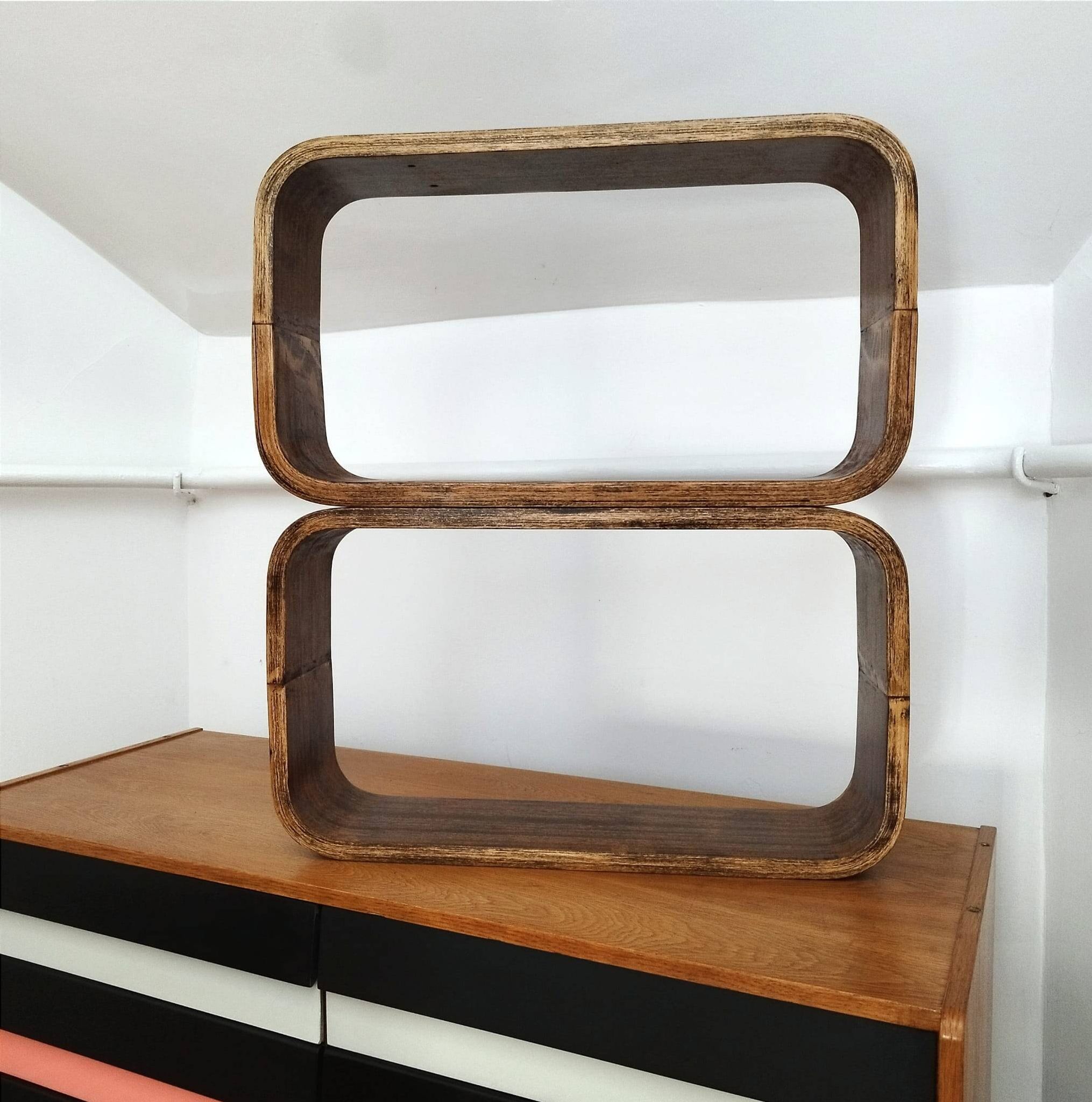 Czech Decorative Shelves attributed to Ludvik Volak , 1960s, Set of 3