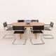 Danish Oak round dining table with one extension, 1970s
