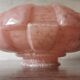 Large art deco globe pink speckled glass