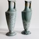 Pair of Sarreguemines vases with crystal glazes