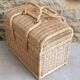 Vanity, vintage wicker suitcase