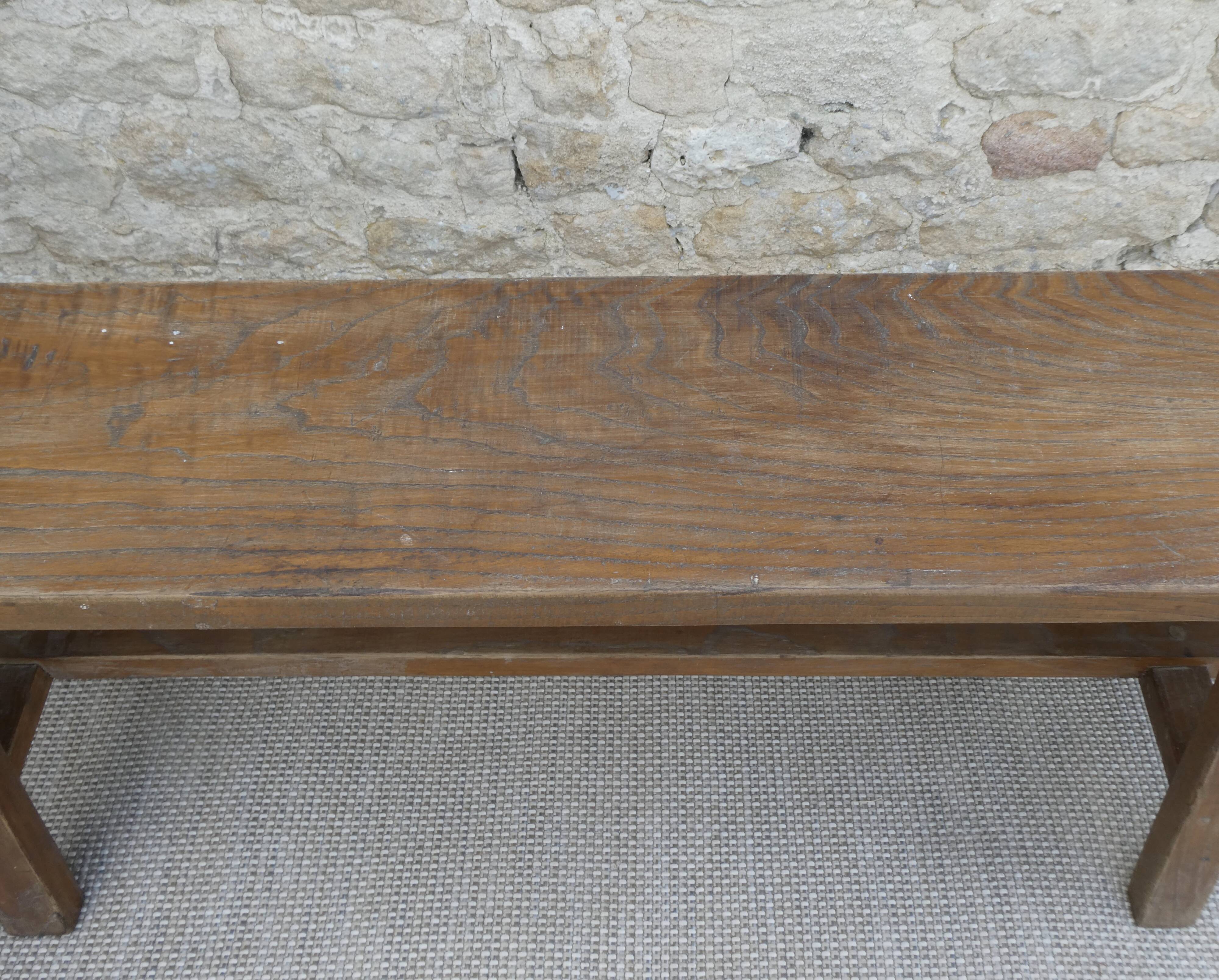 Solid wood farmhouse bench, 2m30