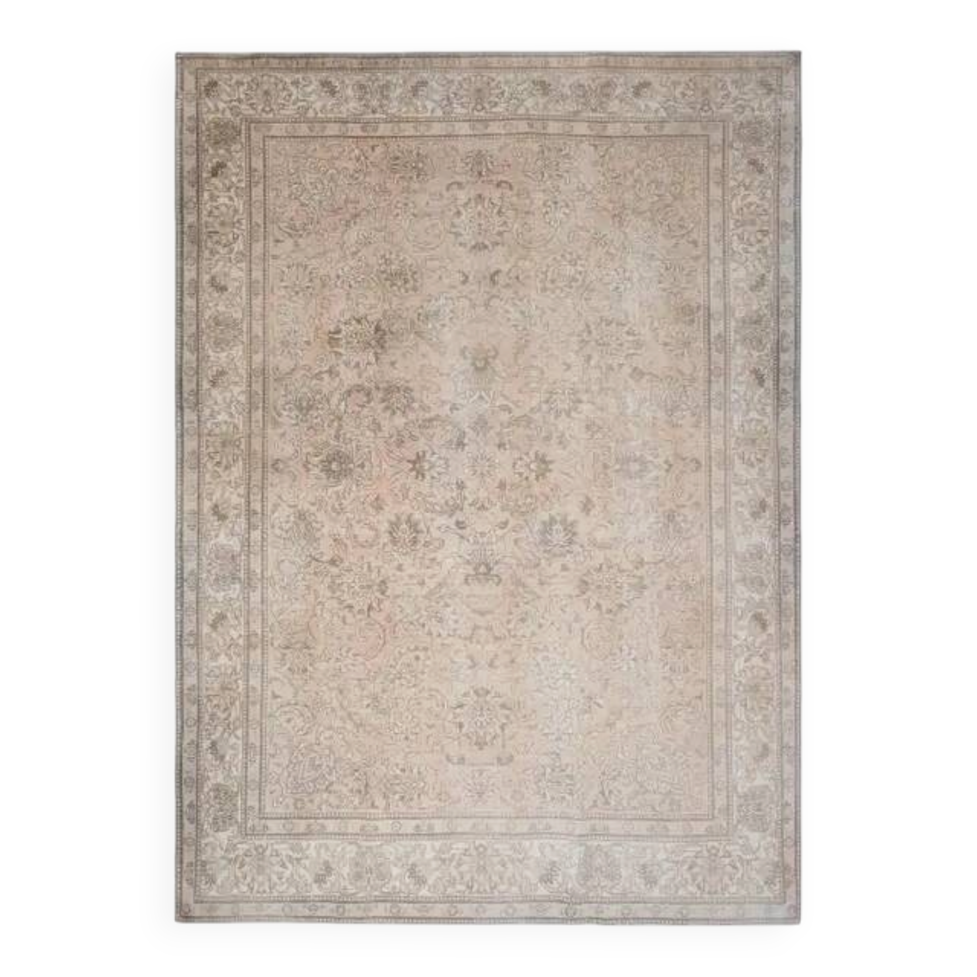 1970s Vintage Persian Handmade Wool Orange Area Rug 282x384