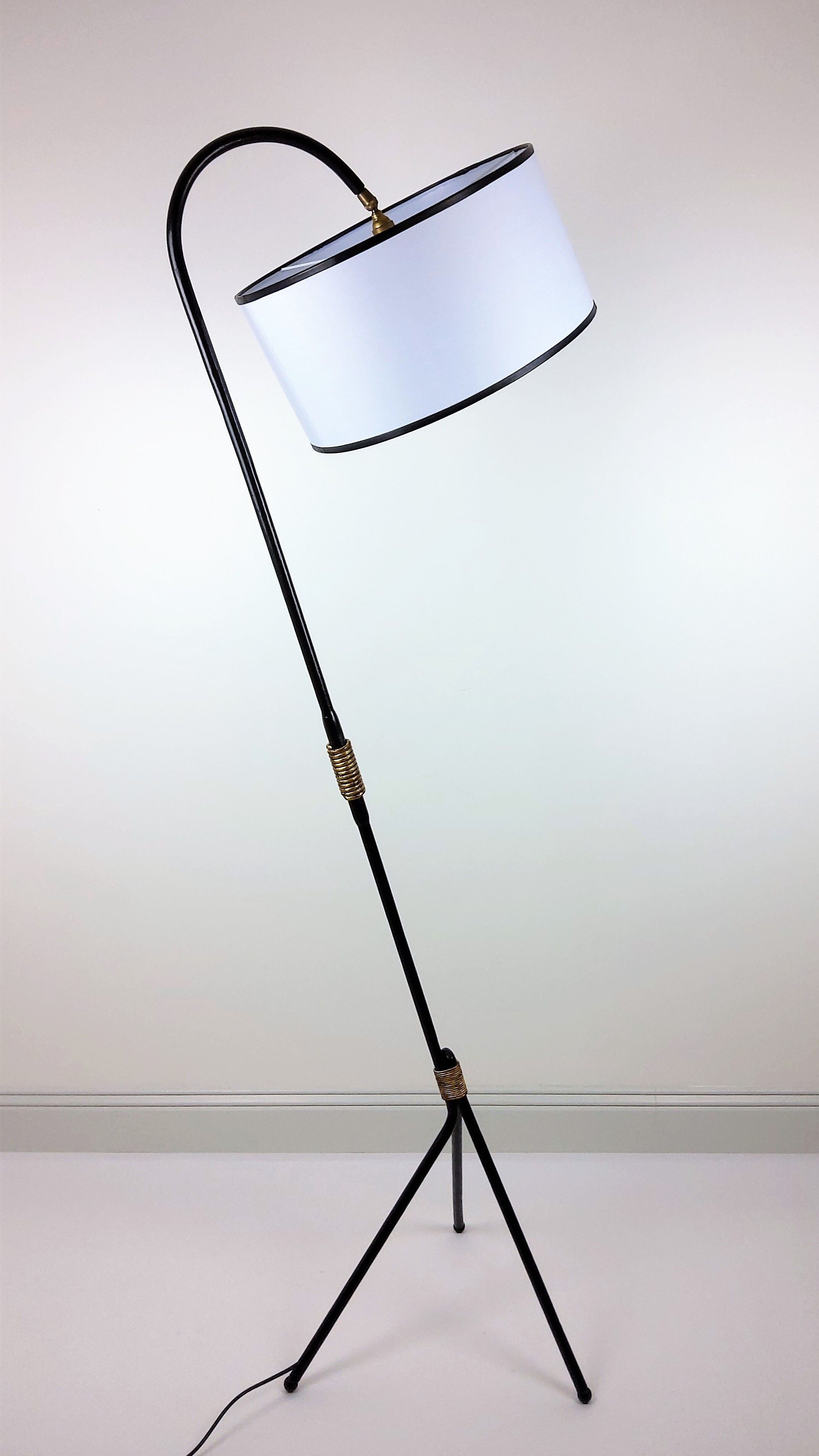 Vintage black metal lamp 1950