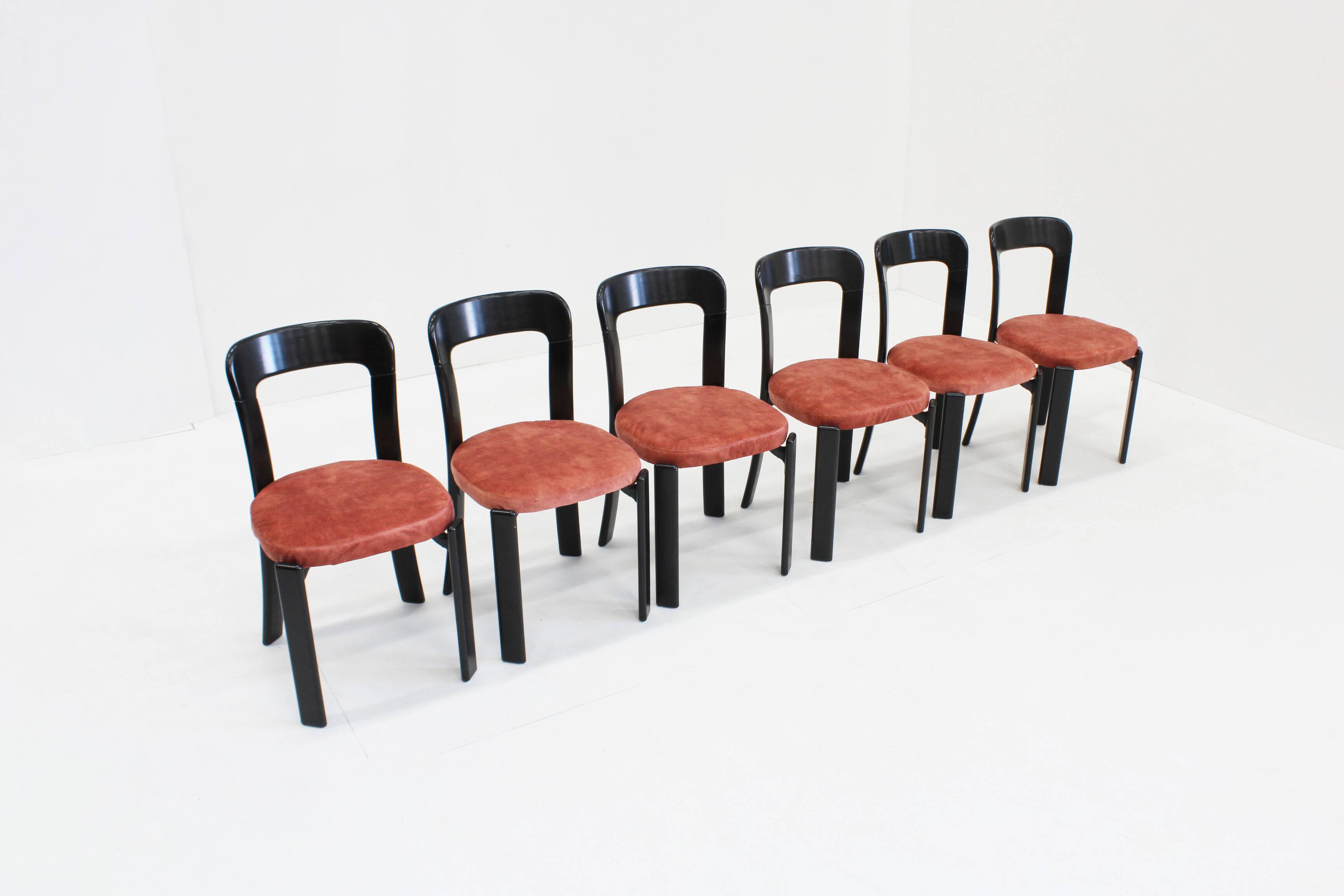 Vintage Bruno Rey dining chairs for Dietiker Switzerland 1970s, set of 6