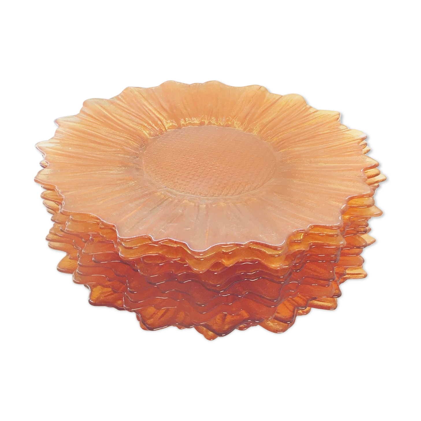 Lot of 12 sunflower plates - 1970